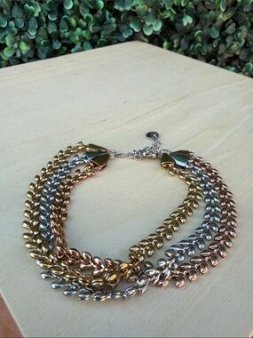 Tri-Tone Link Bracelet - Gold, Rose Gold & Silver